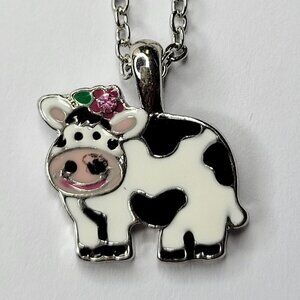 Cow Pendant Necklace in Cow Theme Keepsake Box